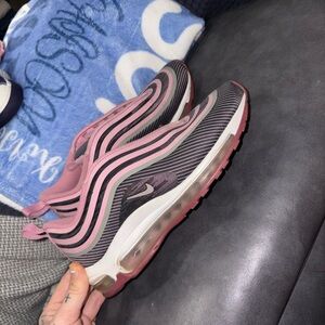 Nike Women's Pink and Black Air Max Sneakers